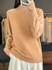 2025年秋季新款百搭长袖套头高领衫，女装羊毛衫，浙麦羊绒