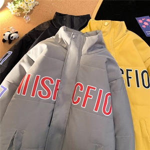 棉服男款冬季美式立领轻薄时尚棉服加厚棉衣外套短款面包服图片