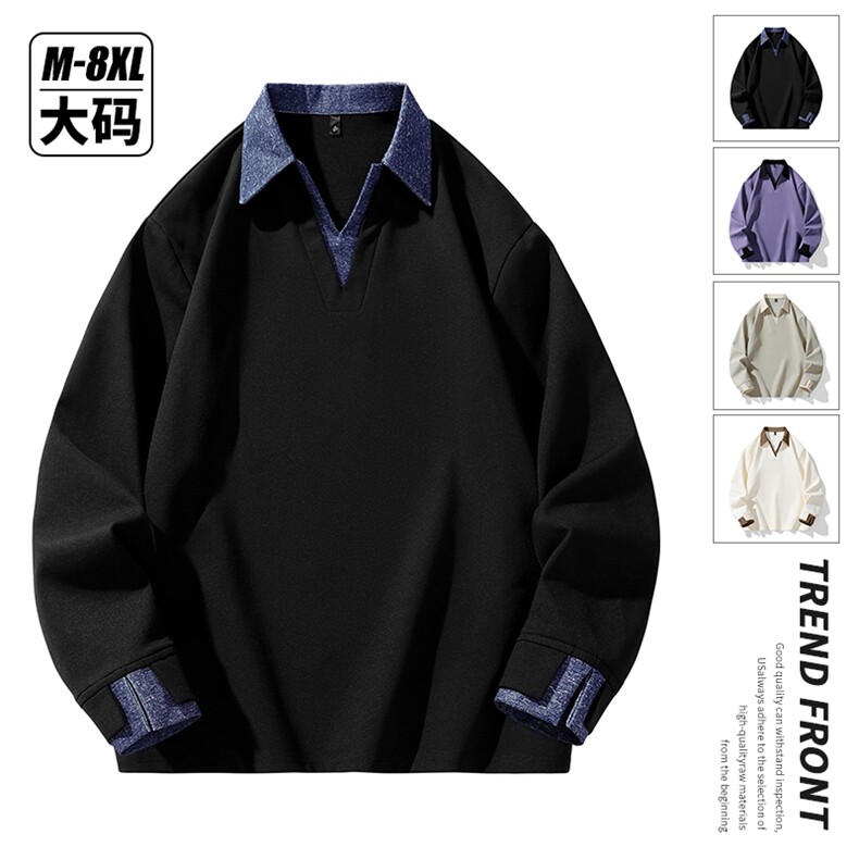 大码 秋冬潮流印花卫衣男宽松休闲 W9913图片
