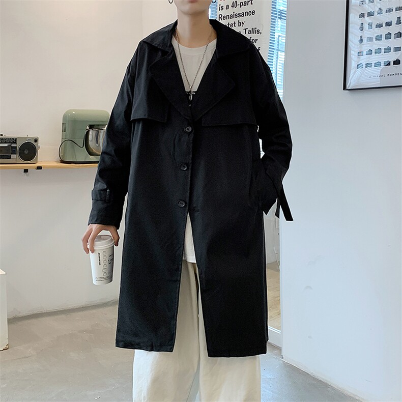 港风模特中性风男士大码中长款风衣女外穿大衣insFY91P115限138,男装风衣,电商A089-1