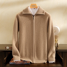 2025年秋季青春流行加厚元宝针POLO领开衫时尚的休闲，男装羊绒开衫，雪贝坊一店