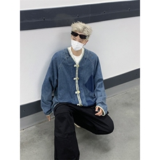 F455P75男生秋装新中式潮牛仔外套男复古宽松水洗做，男装工装外套，星座512-6
