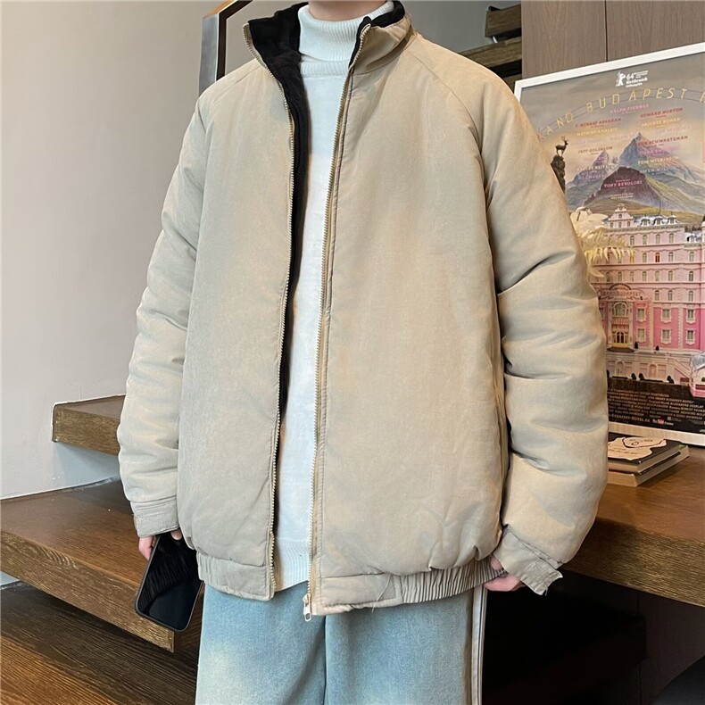 棉服男士外套秋冬季2025新款潮牌宽松夹克衫立领上衣男装JKQ702,男装夹克,星座516A