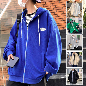 WY6113/P65春装多色高品质连帽多色卫衣男宽松大码外套男上衣图片