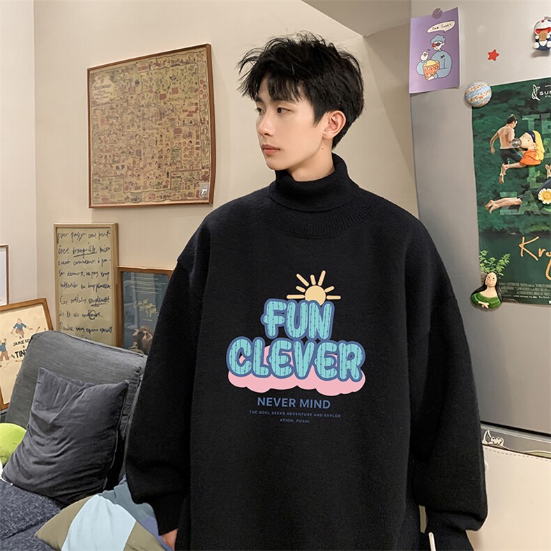8XL高领毛衣男大码胖子堆堆领打底羊毛衫GM45377-P45加绒款-P65,男装T恤,电商A040