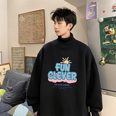 8XL高领毛衣男大码胖子堆堆领打底羊毛衫GM45377-P45加绒款-P65，男装T恤，电商A040