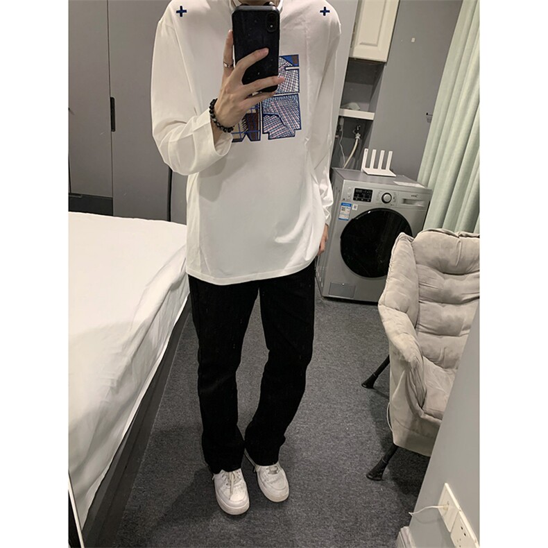已有版权 自家图情侣宽松圆领刺绣贴布卫衣T恤男女WY22-特P35控58图片