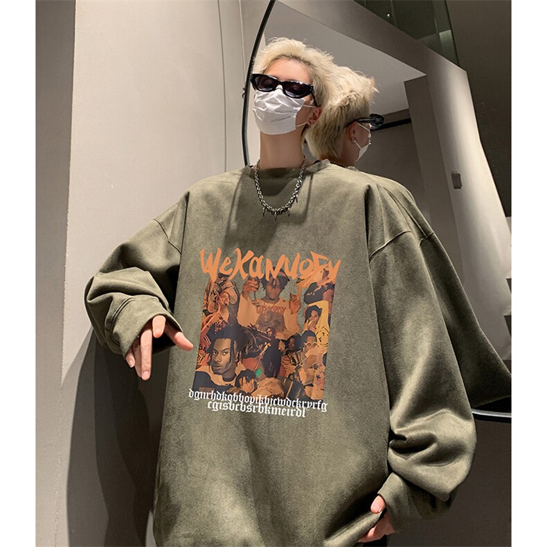 抖音得物供货 提供视频 秋冬重磅美式麂皮绒圆领卫衣 JY327图片