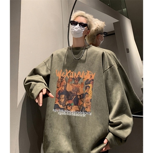 抖音得物供货 提供视频 秋冬重磅美式麂皮绒圆领卫衣 JY327图片