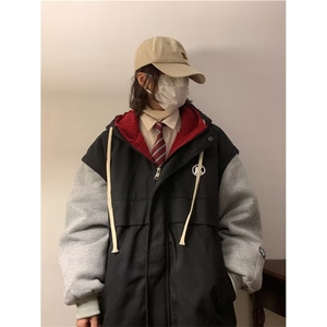 秋冬假两件棉衣外套男宽松炸街vintage棉服上衣ins潮牌VY589-p98图片