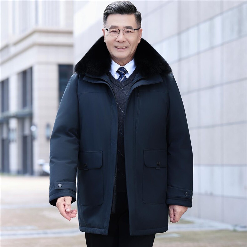 新标羽绒服爸爸装爷爷装商务男士加厚保暖连帽外套db2599-P280,男装羽绒服,星座1210A