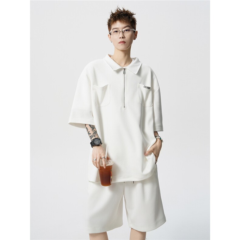 【现货】TZ2333-P65控88大码夏季POLO衫短裤t恤宽松两件套装，男装休闲套装，电商D232