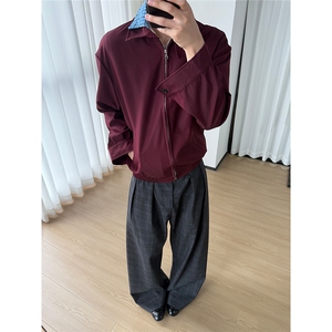 老钱风 miu系格纹双层领假两件夹克外套 W1771/特P70图片