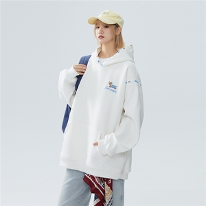 P70WY718 420克高品质含59%棉连帽刺绣花边腊肠狗男女情侣卫衣图片