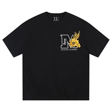 蝴蝶花园纯棉短袖t恤女美式上衣男士夏季宽松休闲半袖GA8116P41，男装T恤，星座1013-5