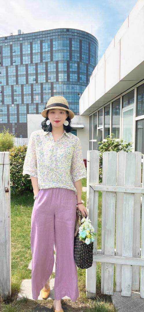 纯苎连衣裙小衫裤子裙子衬衣 时尚风 风淑女风休闲风，女装连衣裙，川哲