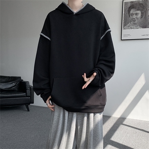 WY10155-特P48 控88新款连帽贝壳绣花麦穗提花大码男宽松情侣卫衣图片