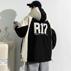 冬上新加棉休闲棉服潮青少年连帽棉衣外套男女 8325-P110控价158图片