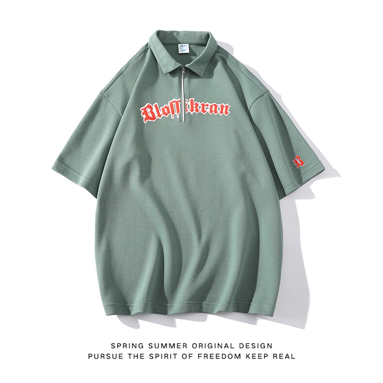 夏季新款POLO杉休闲潮流美式华夫格百搭翻领短袖T恤PL3321-P51,男装T恤,星座717