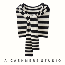 新款条纹连帽围巾披肩时尚百搭，披肩，迎冬羊绒