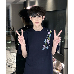 万针全刺绣解构设计260克重磅双纱纯棉高品质美式高街短袖T恤特39图片