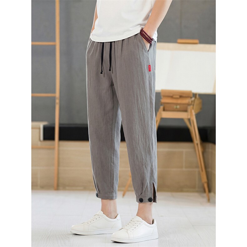 2026夏季新品七分休闲萝卜裤潮流脚口扣袢K383-P30，男装休闲裤，电商A178
