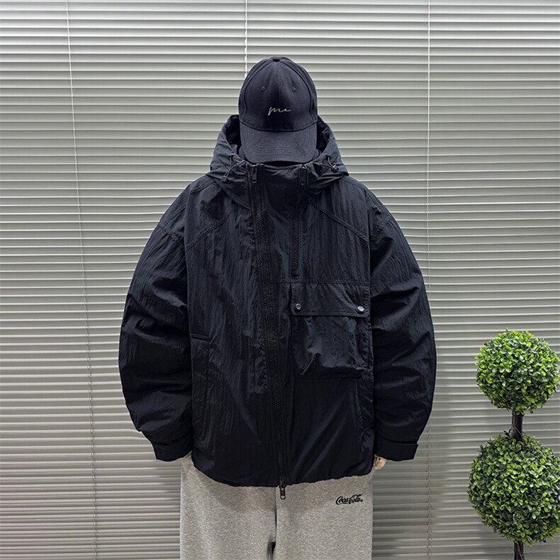 2025新款90白鸭绒工装户大口袋接连帽日系男羽绒服外套8629-P340,男装羽绒服,钱塘708(原3018)