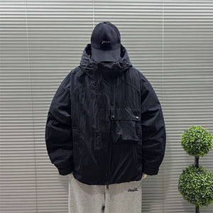 2025新款90白鸭绒工装户大口袋接连帽日系男羽绒服外套8629-P340图片