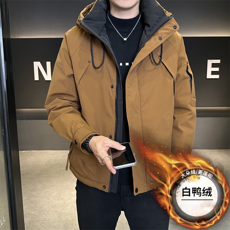 25008冲风衣连帽标50羽绒服现货,男装风衣,星座414（原B263）