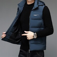 2022高品质冬装连帽羽绒服90鸭绒保暖马甲男士背心SQ1057-P170，男装羽绒服，星座1105-3