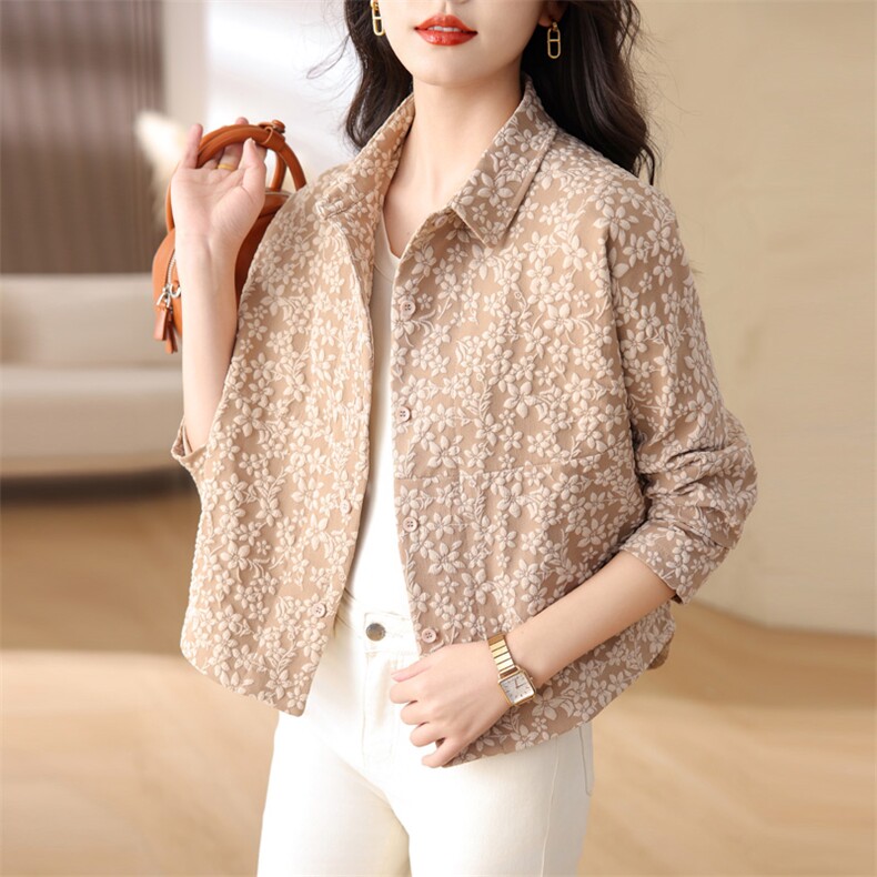 女士休闲短外套春秋2026新款小个子漂亮别致洋气减龄提花夹克上衣，女装短外套，余墨