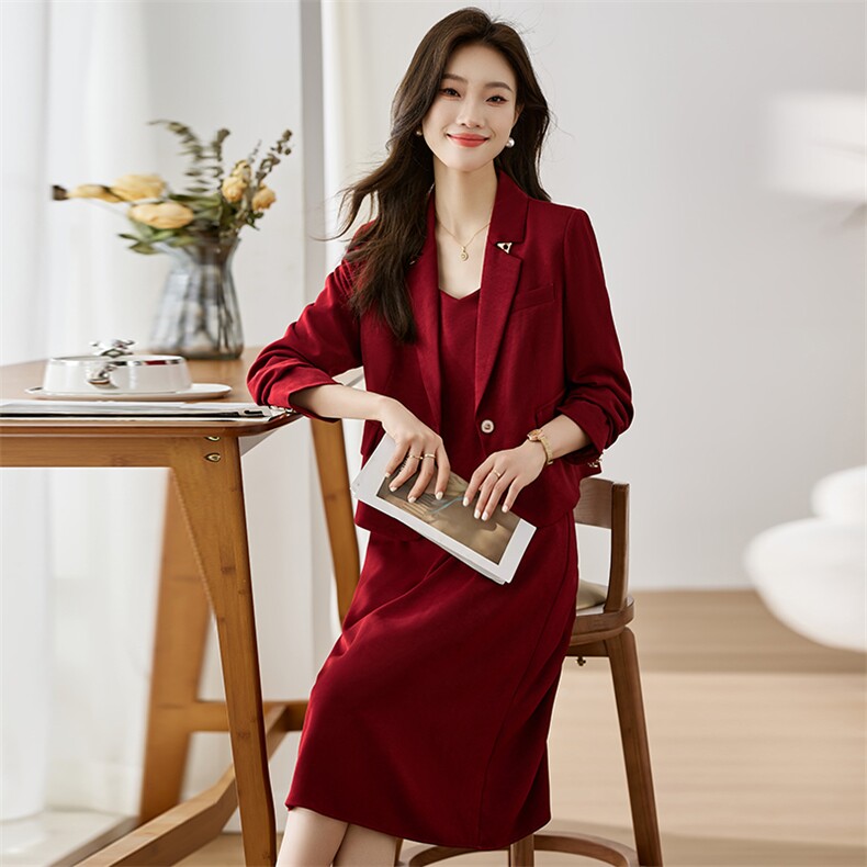 2023春秋《高质现货》新款百搭时装套装圆领长袖显瘦两件套,女装套装/套裙,然然