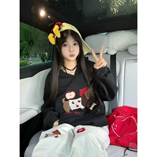 5292-P50原版做工纯棉华棉复合宽松休闲连帽卫衣薄款，女装卫衣/绒衫，星座617A-2