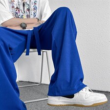 夏季拖地冰丝直筒超薄垂感条纹拖地裤XZ715KZ2688P28K45，男装休闲裤，星座715