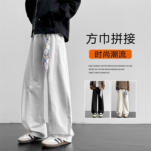 纯色美式拼接潮牌运动宽松休闲阔腿裤子K360特批3259.9图片