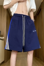 条纹撞色速干短裤男夏季薄款宽松五分裤FSDK246M-3XL特p30控58，男装牛仔裤，电商B219B