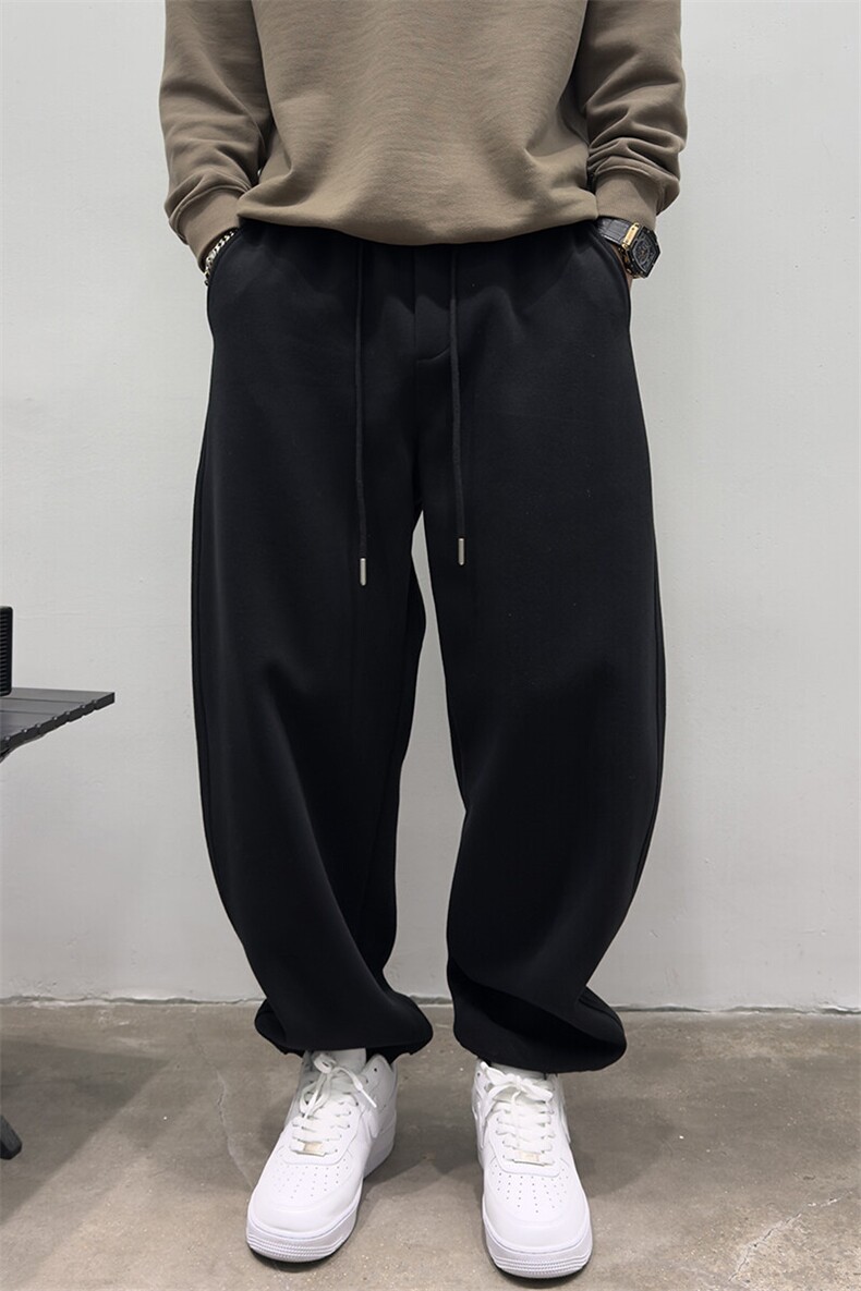 春秋痞帅弯刀潮牌简约宽松哈伦卫裤美式立体裁剪运动裤男507P80,男装休闲裤,电商B332-1