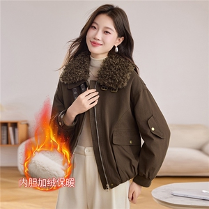 现货！现货！2025冬季女装新款加绒加厚棉衣棉服图片