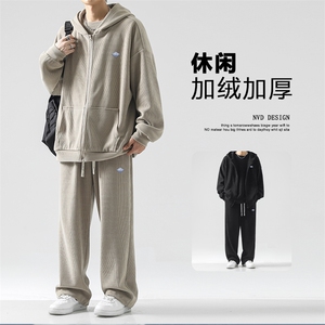 潮牌新款百搭时尚加宽松绒套装三件套SJT862-特批176加绒特批206图片