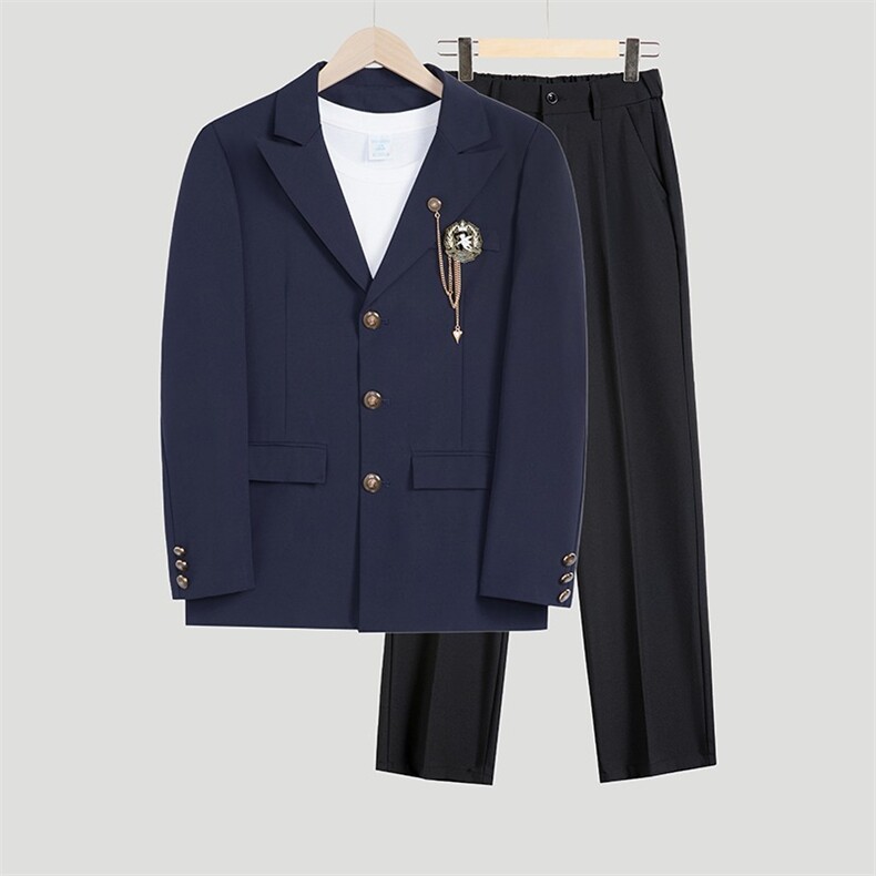 学院风DK西服套装宽松春秋季学生毕业照班服徽章JK制服TZ64P62,男装西服,星座1013-5