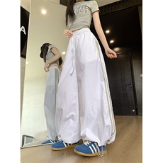 阔腿裤男女韩版潮流三条杠拼色休闲裤2025秋冬ins长裤K6684-P41，男装休闲裤，星座412-3