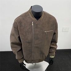 美式高阶秋冬PU棒球服夹克痞帅百搭情侣外套J562505TP75，男装夹克，电商A247
