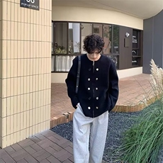 574-P50春秋韩系小香风毛衣男士高级感轻奢针织衫时尚穿搭，男装针织衫/毛衣，电商B323A