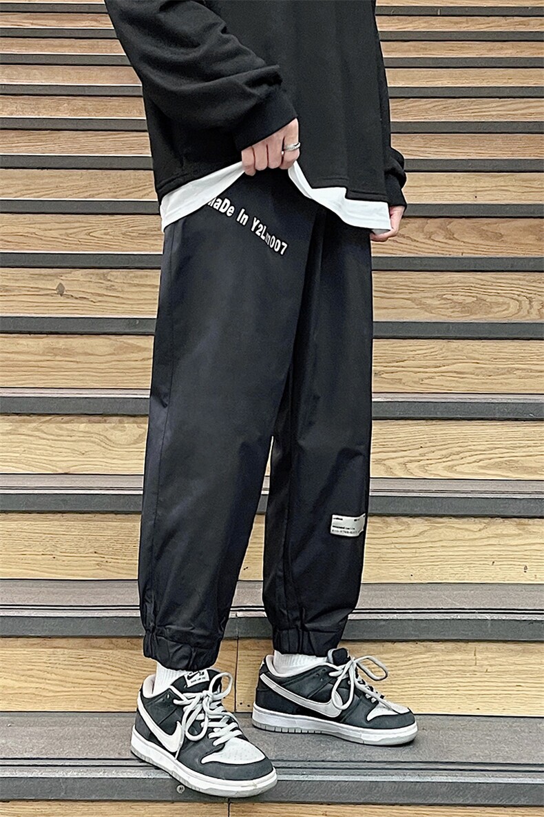 港风宽松百搭束脚渐变色大码九分裤休闲裤男长裤7202P40,男装休闲裤,星座227-7