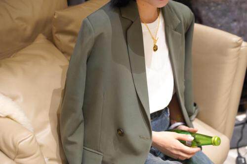 【现货】春季新款卡其色/军绿色/黑色西装外套，女装西装，日の谷