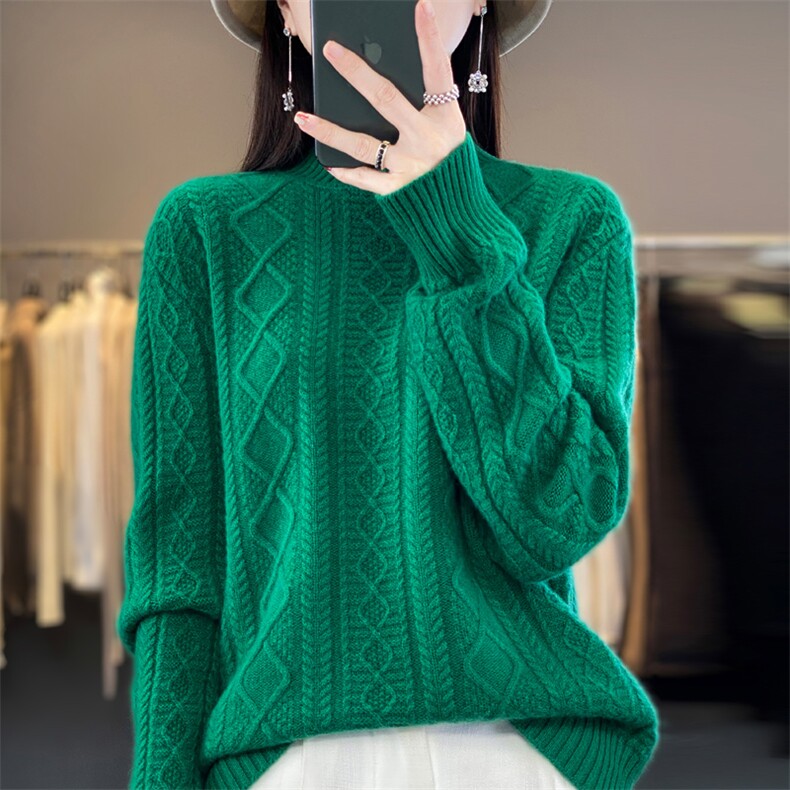半高领打底衫女202新款内搭显瘦软糯百搭纯色针织衫,女装羊毛衫,北娇羊绒