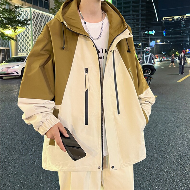 冲锋衣外套男秋季青少年潮牌痞帅炸街夹克登山服A436-23308-P75,男装夹克,电商A436