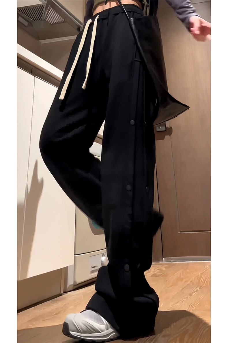 双排扣休闲长裤C2337-TP65控价88港风男百搭个性直筒运动裤女,男装休闲裤,电商A102-1