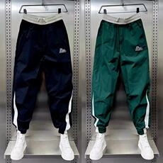 九分宽松版青春流行拼接休闲裤青少年常规宽松型春秋水洗潮，男装休闲裤，星座506A
