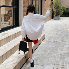 白色衬衣女秋季新款刺绣衬衫外套女百搭宽松休闲上衣，女装衬衫，梦懿尔